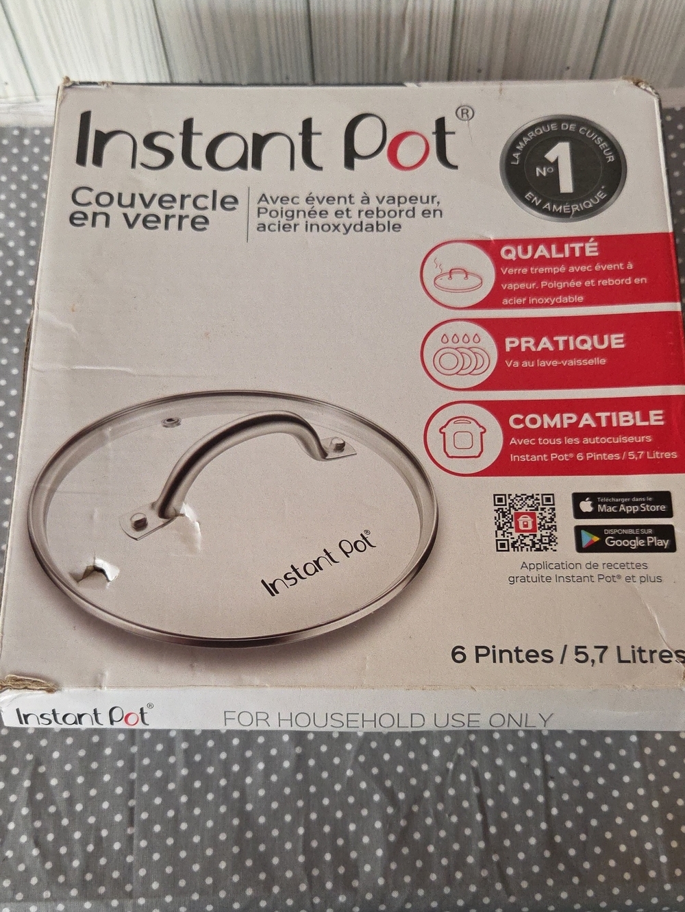 Instant Pot Tempered Glass Lid with Stainless Steel Handle — Silver